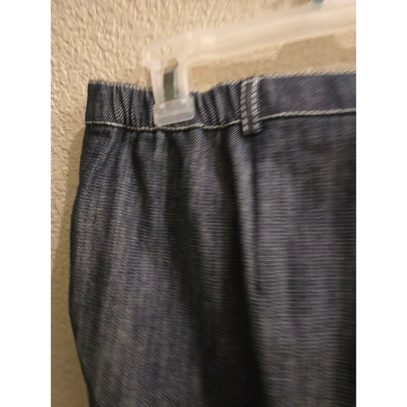 Tanjay Petite Straight Leg Pants 12P Blue with White Stitching - Picture 14 of 14